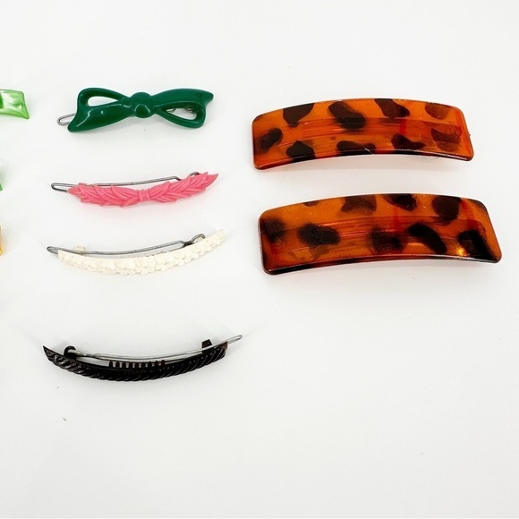 Vintage 70s 80s Plastic Metal Hair Clip Barrette Lot Bundle - Picture 3 of 4